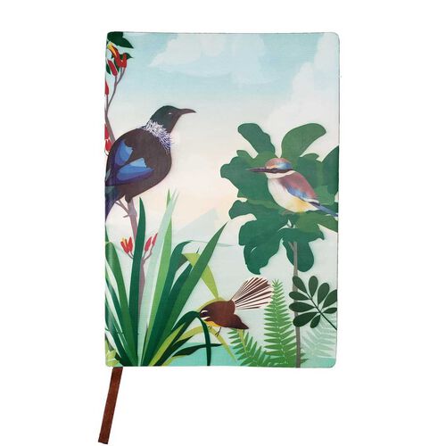 Kereru Design New Zealand Native Birds Blue/Green A5 Notebook